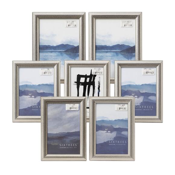 Six Trees 8 Piece Silver Photo Frame Lot – New (5x7 & 4x6) - Picture 1 of 6